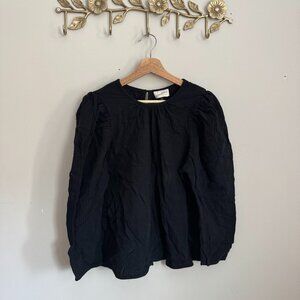 Universal Thread Black Textured Long Sleeve Blouse - Size Large
